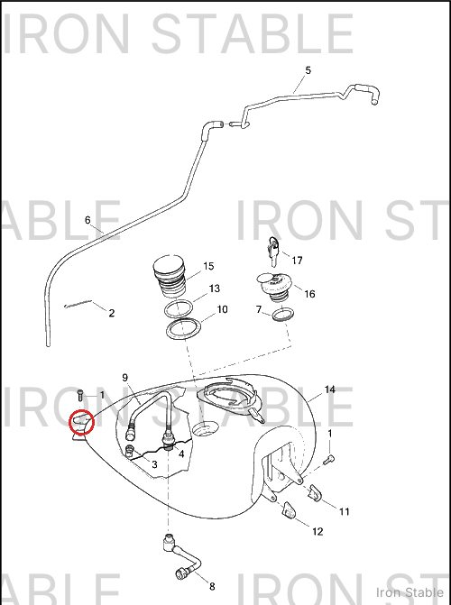 Harley-Davidson Medallion, Lh-F'tank, Black