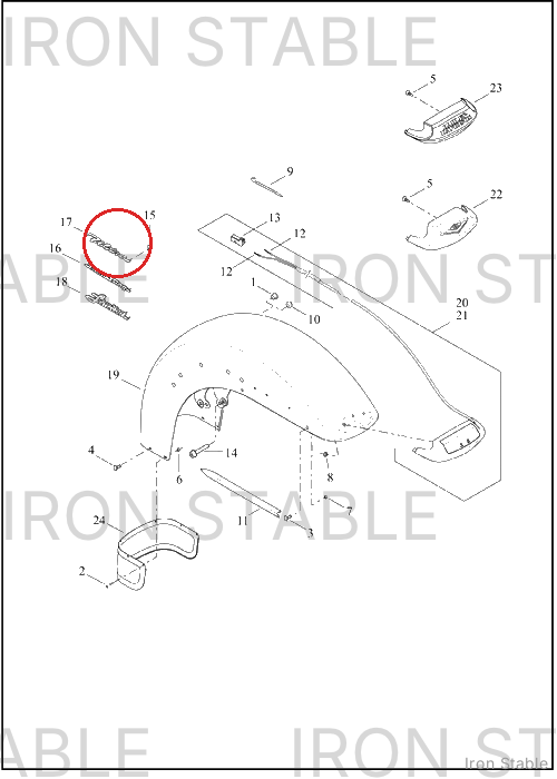 Harley-Davidson Nameplate, Front Fndr, Flhtcu