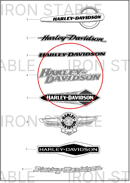 Harley-Davidson Medallion, Rh, Fuel Tank