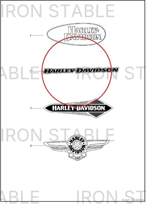 Harley-Davidson Medallion, Rh, Fuel Tank
