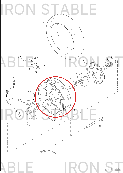 Harley-Davidson Medallion, Wheel, Rr, Red