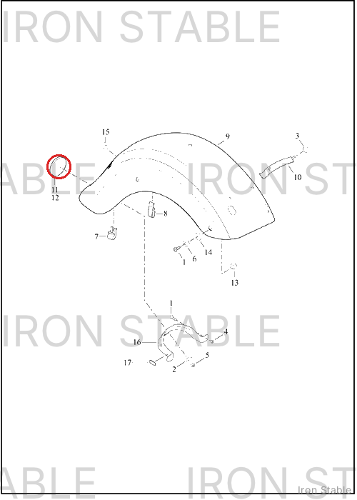 Harley-Davidson Medallion, Rear Fender, Chrome
