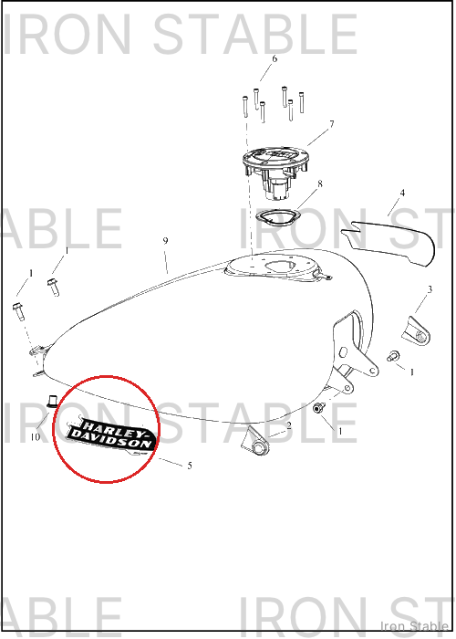 Harley-Davidson Medallion, Rh, F-Tank