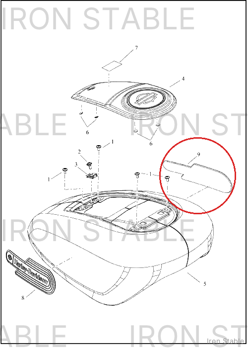 Harley-Davidson Medallion, Lh, Top Cover