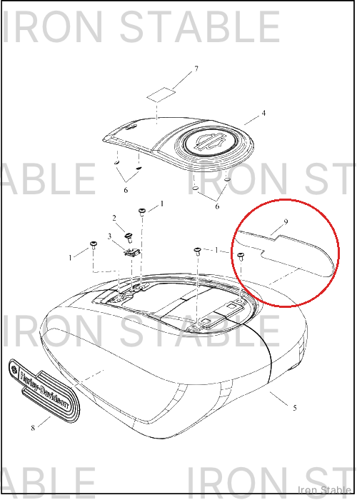 Harley-Davidson Medallion, Lh, Top Cover