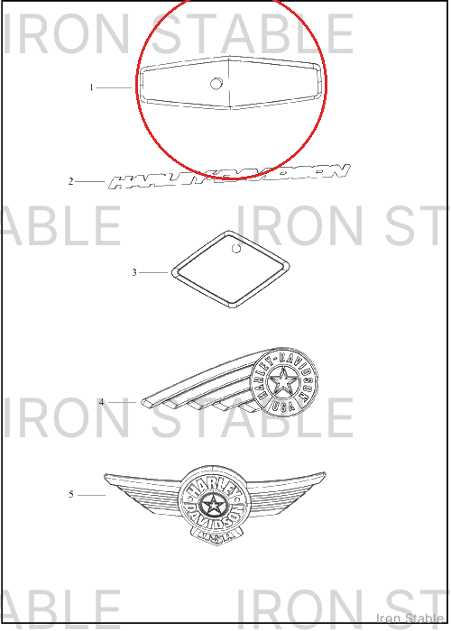 Harley-Davidson Medallion, Lh, F-Tank