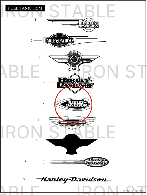 Harley-Davidson Medallion Trim Kit, Lh/F'tank, 