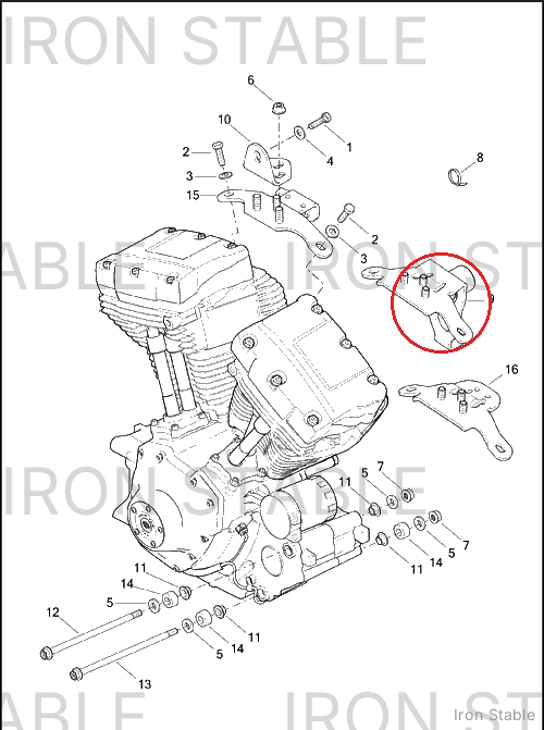 Harley-Davidson Bracket Assembly, Eng Mnt