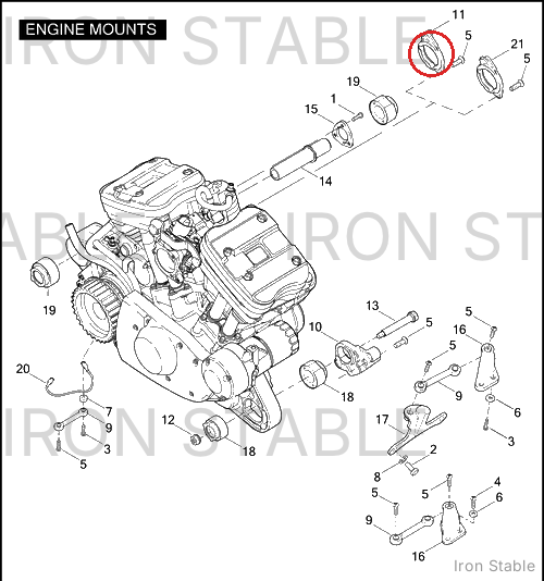 Harley-Davidson Mount, Engn Isol, X