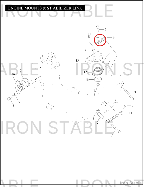 Harley-Davidson Eng Mnt Assembly, Front
