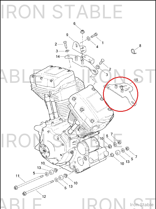 Harley-Davidson Bracket Assembly, Eng Mnt, W/O Horn