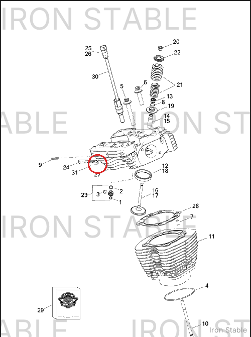 Harley-Davidson Cyl Hd Assembly, Front/Black, Pc 110