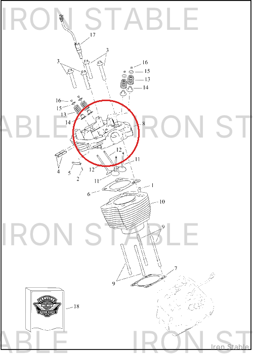 Harley-Davidson Cyl Head, Assembly, Fr, Oil, Blk Gran