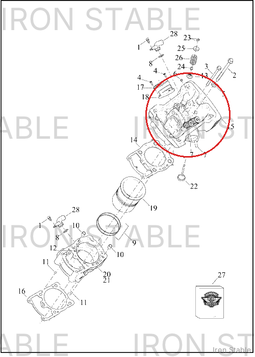 Harley-Davidson Cyl Head, Rr, W/Valves And Sprin