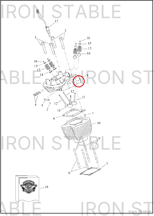 Harley-Davidson Cyl Head, Assembly, Fr, Water, Blk Gra