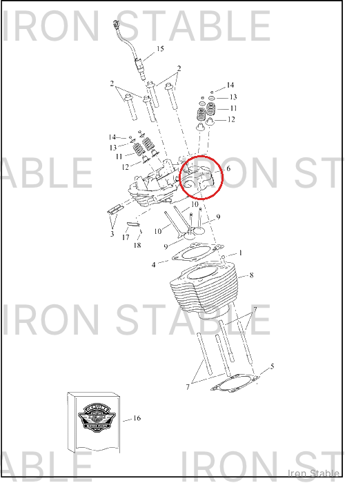 Harley-Davidson Cyl Head, Assembly, Fr, Water, Blk Gra