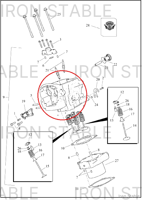 Harley-Davidson Cyl Head, Assembly, Fr, 105mm, Char Me