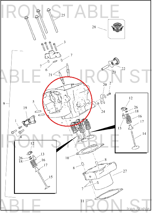 Harley-Davidson Cyl Head, Assembly, Rr, 105mm, Char Me
