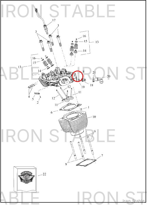 Harley-Davidson Cyl Head, Assembly, Ld4, Rr, Blk, Engin