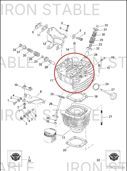 Harley-Davidson Cyl Hd Assembly, Rr