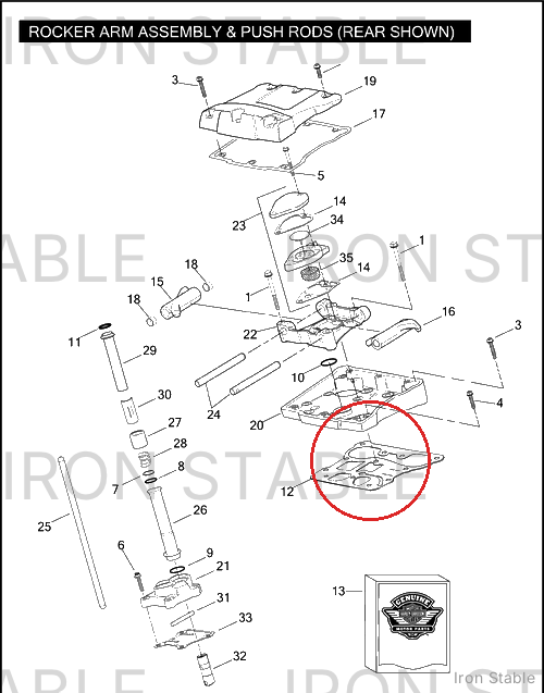 Harley-Davidson Gasket, Rocker Hsg