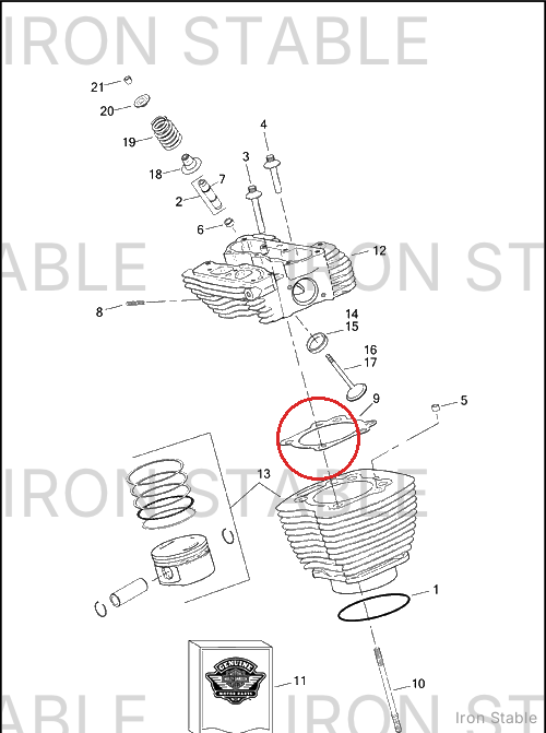 Harley-Davidson Gasket, Cyl Hd, X