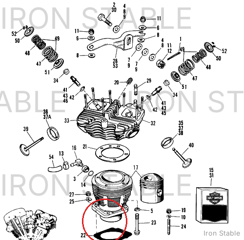 Harley-Davidson Gasket, Rr Cyl Base