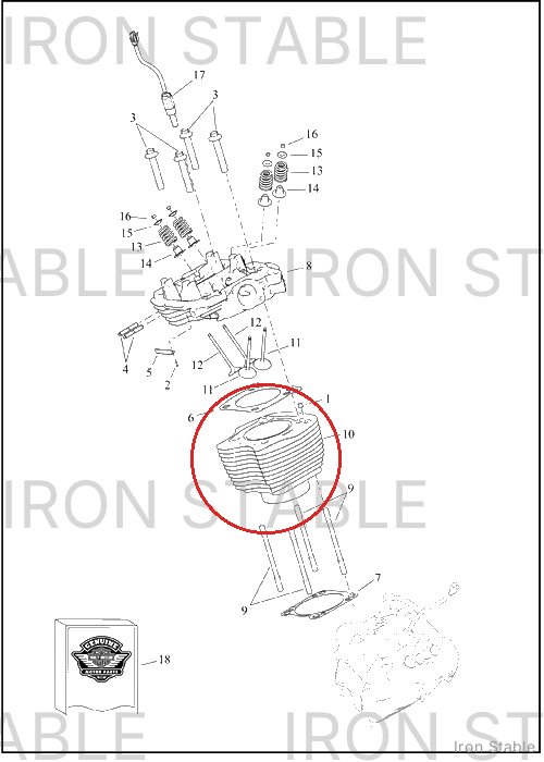 Harley-Davidson Cylinder, Assembly, Fr, 4.075, Blk Gra