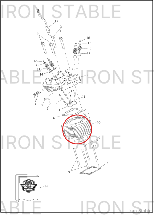 Harley-Davidson Cylinder, Assembly, Rr, 4.075, Blk Gra