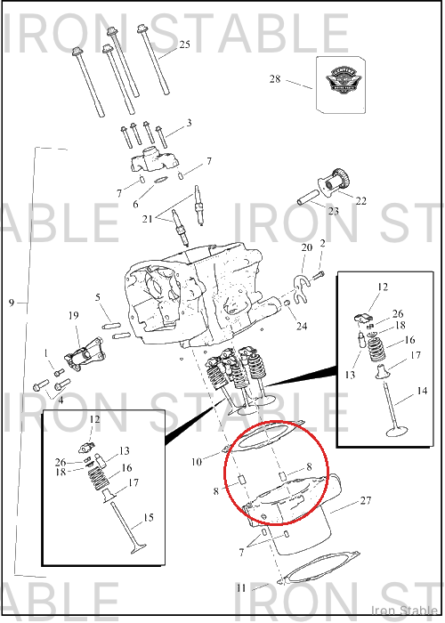 Harley-Davidson Cylinder, Assembly, 105mm, Fr, Gray