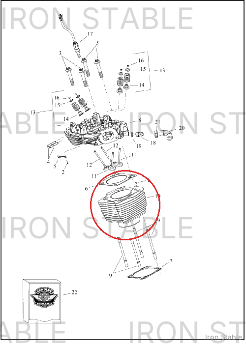 Harley-Davidson Cylinder, Assembly, 4.310, Rr, Blk