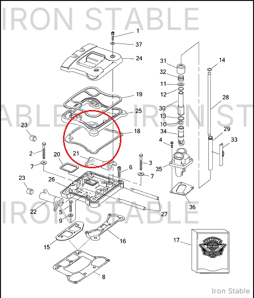 Harley-Davidson Gasket, Lower Rckr Cover-To-Spacer