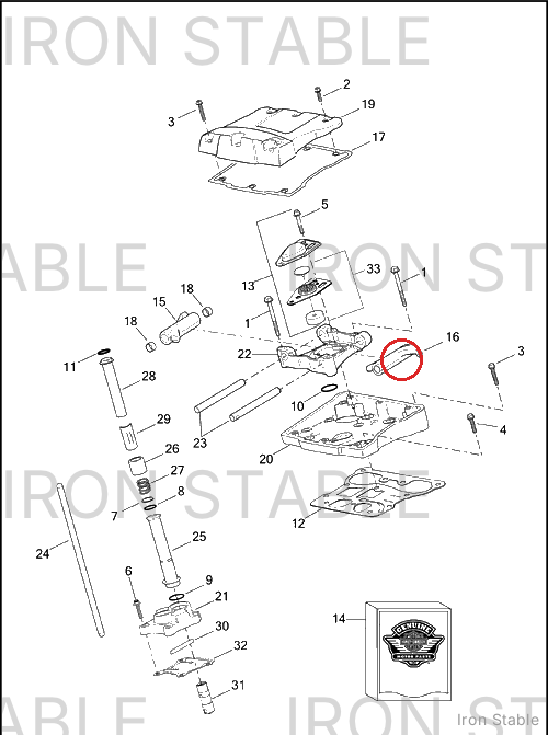 Harley-Davidson Rocker Arm, Machine, Ft Exhaust, Rr I