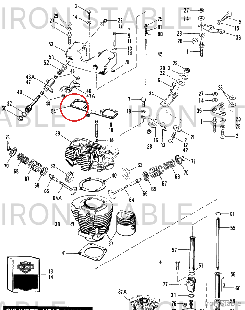 Harley-Davidson Gaskt Cover Rocker Arm