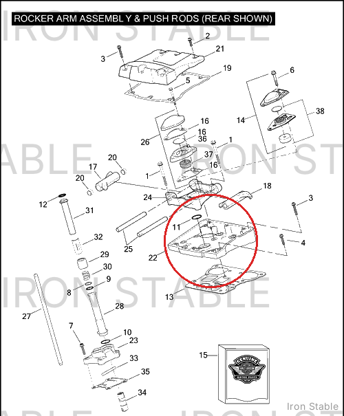 Harley-Davidson Rocker Housing, Lower, Black T