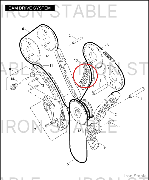 Harley-Davidson Guide Tensioner Front