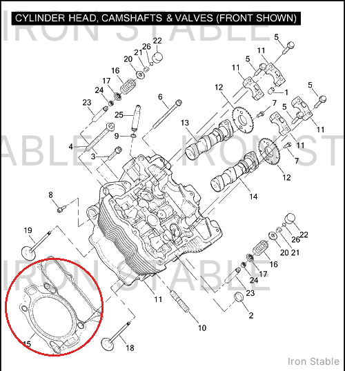 Harley-Davidson Gasket, Rear, Cylinder Head, V