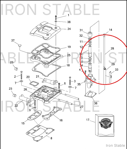 Harley-Davidson Pushrod Assembly, Rr Exhaust