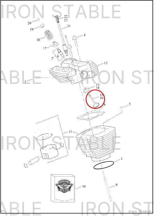 Harley-Davidson Valve, 7mm, Exhaust