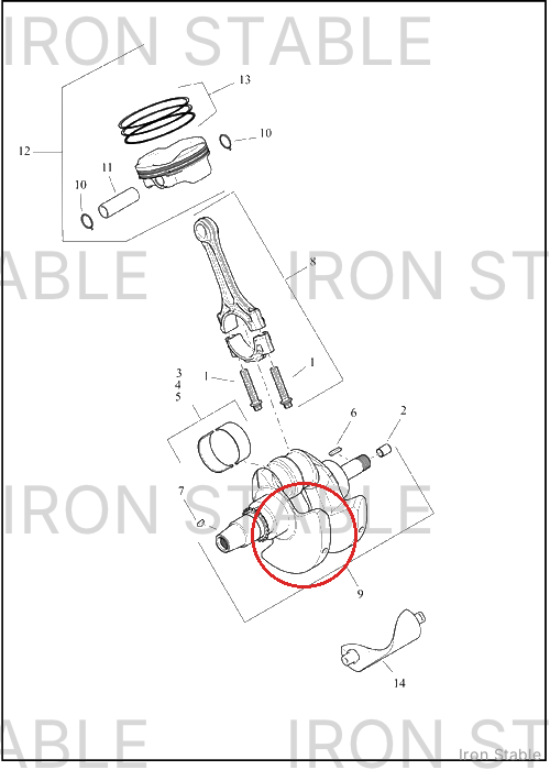 Harley-Davidson Crankshaft, Assembly, 72mm