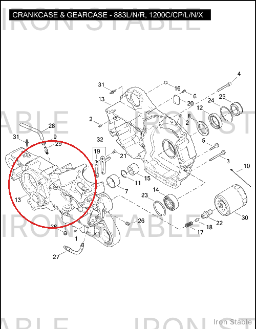 Harley-Davidson Crankcase, Set Assembly, Black(Po)