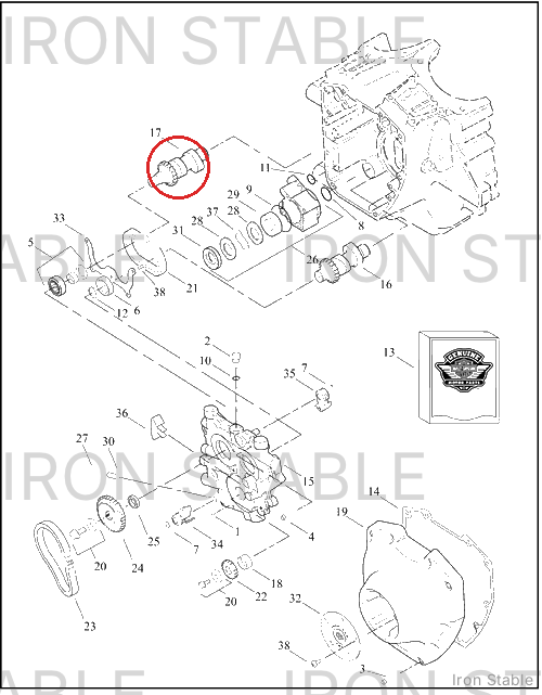 Harley-Davidson Camshaft Assembly, Rear 'B'
