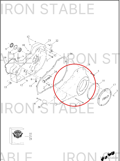 Harley-Davidson Cover, Pri, Chrome