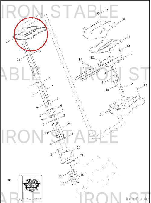 Harley-Davidson Gasket, Cover, Lower, Rockerbox