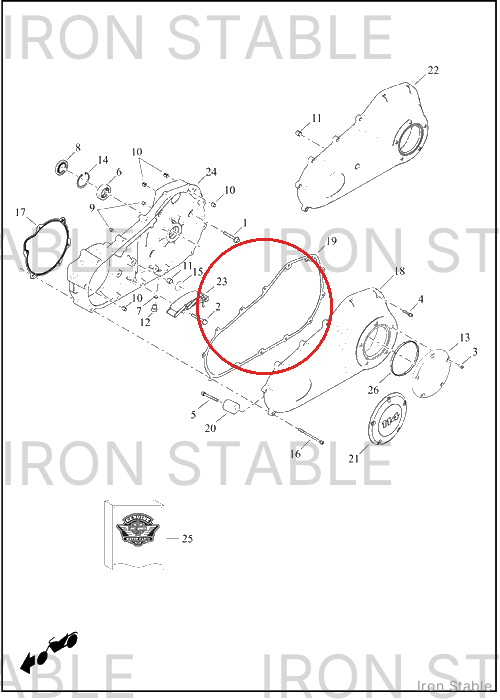 Harley-Davidson Cover, Pri, Gasket