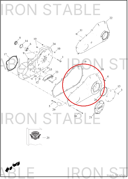 Harley-Davidson Cover, Pri, Satin Chrome