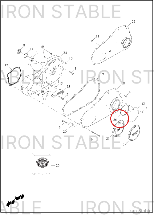 Harley-Davidson Cover, Cl, Assembly, Chrome