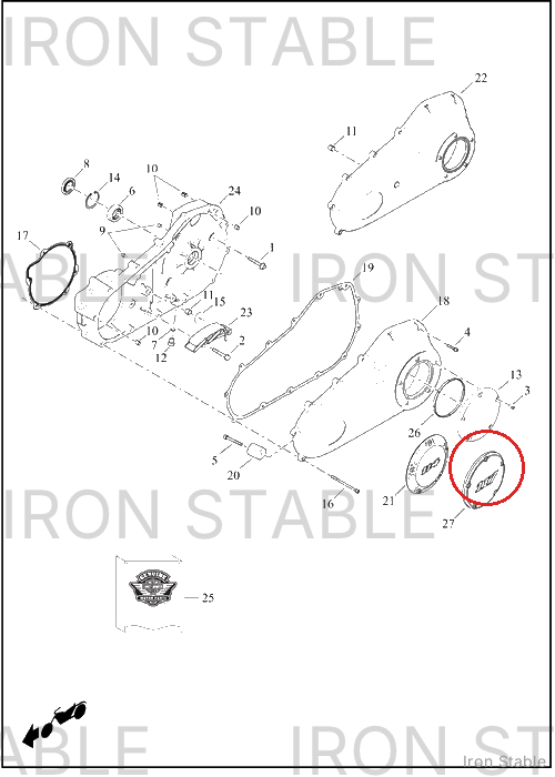 Harley-Davidson Cover, Cl, 117, Chrome