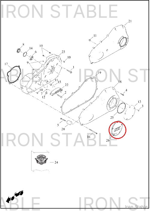 Harley-Davidson Cover, Cl, 117, Chrome