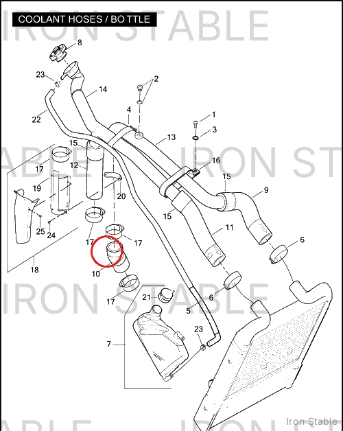 Harley-Davidson Hose, Coolant, Rear
